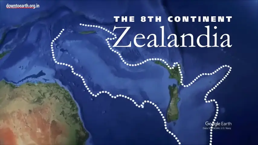 Almost all of Zealandia is located around 2,000 meters underwater (YouTube/Down To Earth)