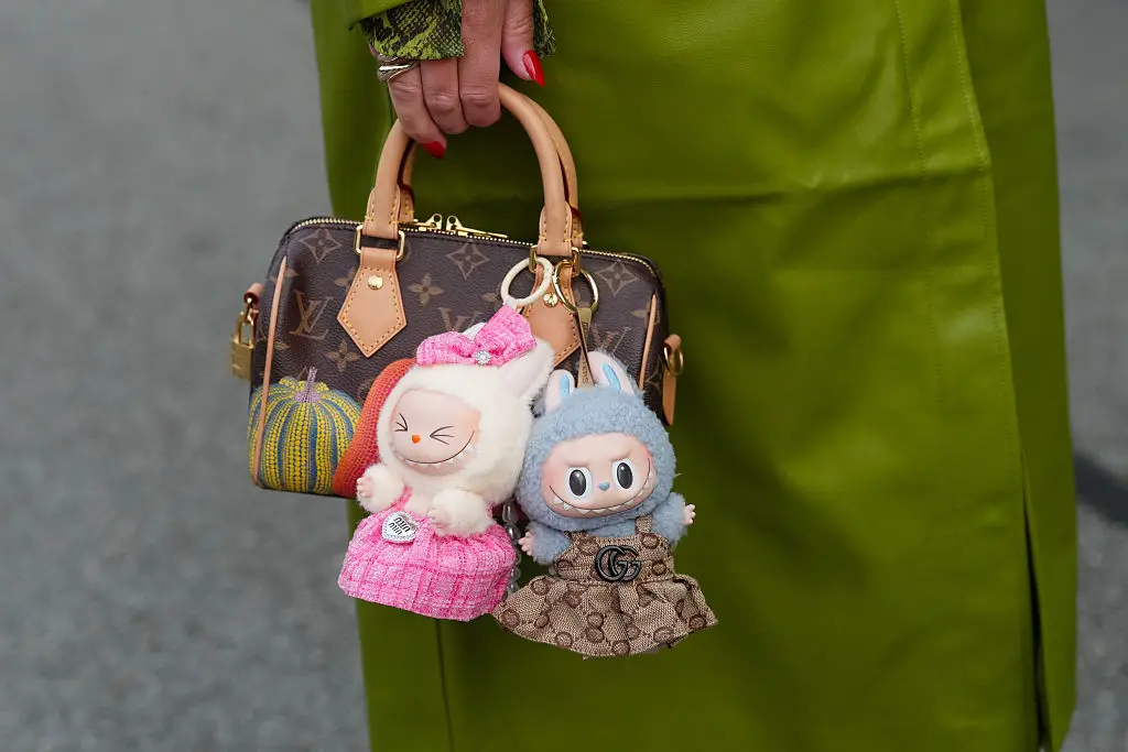 Labubus have become popular handbag accessories and collectable items amid their booming social media popularity (Edward Berthelot/Getty Images)