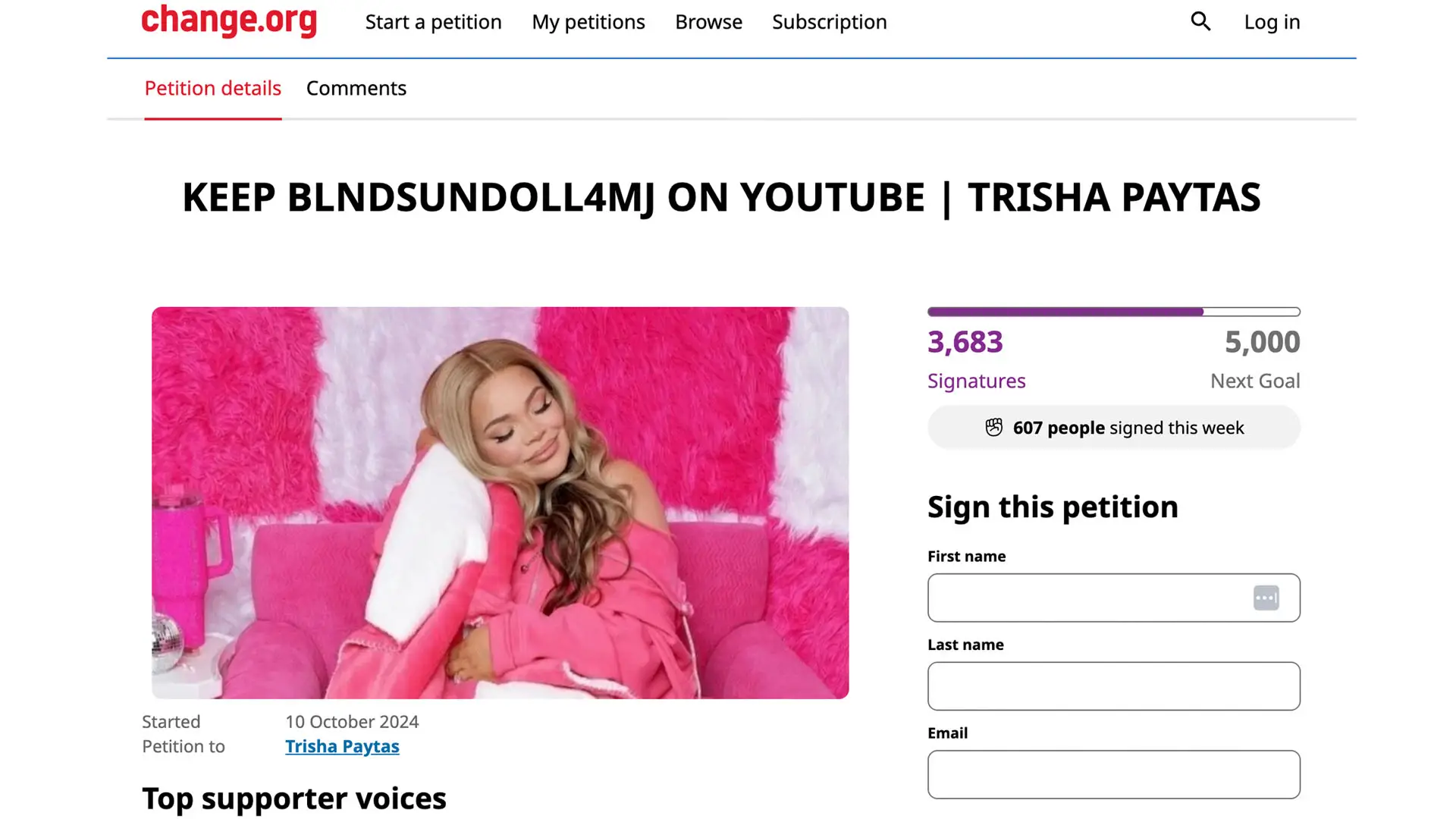 Trishy Fishies unite (Change.org)