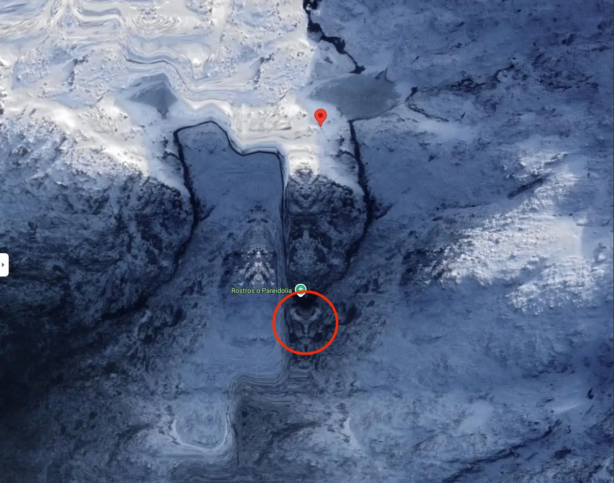 The 'face' that you can see in the mountain is nothing more than your brain playing tricks on you (Google)