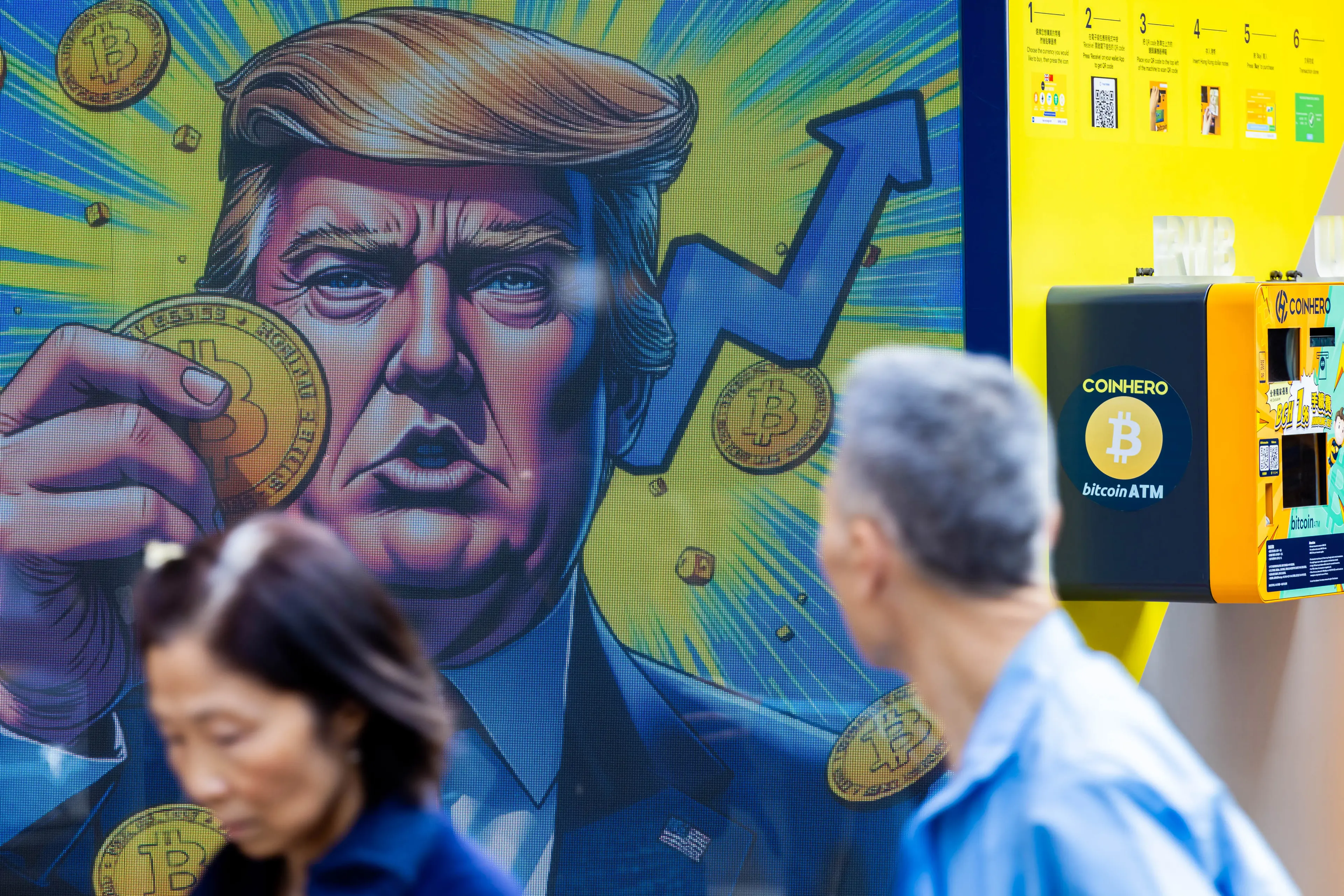 Donald Trump has been praised with helping push Bitcoin (Bloomberg / Contributor / Getty)