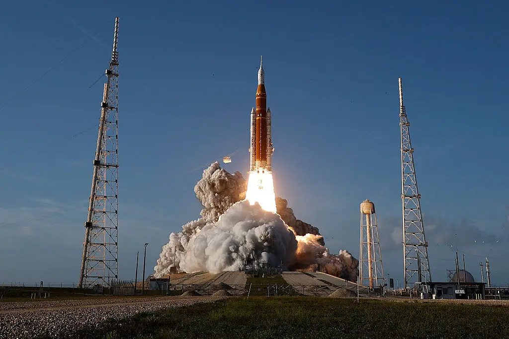 Some are convinced that NASA 'faked' the Artemis 2 mission by having astronauts escape the ship via a zipline (Chip Somodevilla/Getty Images)