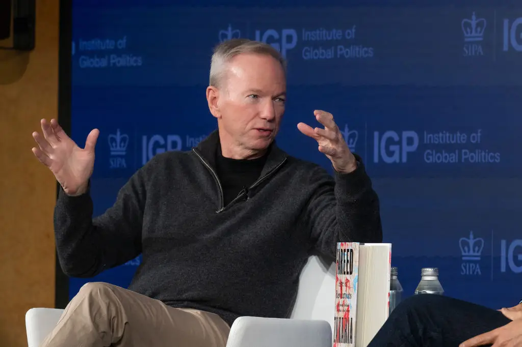 Former Google CEO Eric Schmidt has spoken out about the 'dangers' of AI in a recent interview (Shahar Azran/Getty Images)