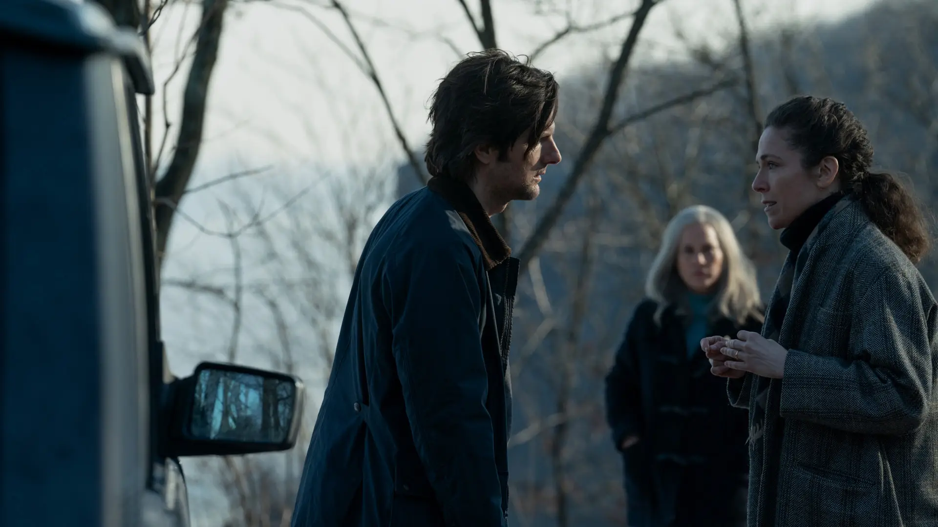 Adam Scott, Patricia Arquette, and Jen Tullock in Severance (Apple TV+ Press)