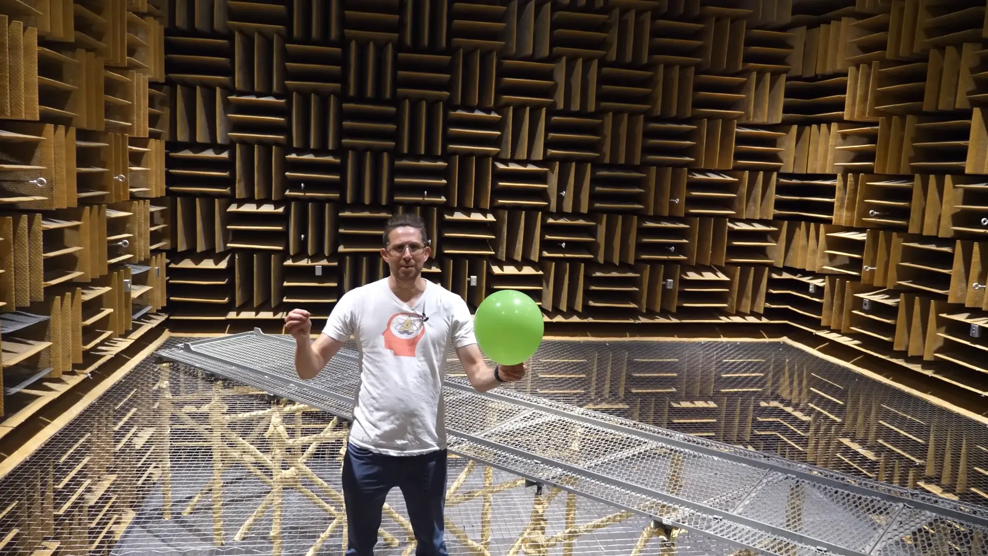 The balloon pop was reduced to a whimper in the anechoic chamber (YouTube/The Action Lab)