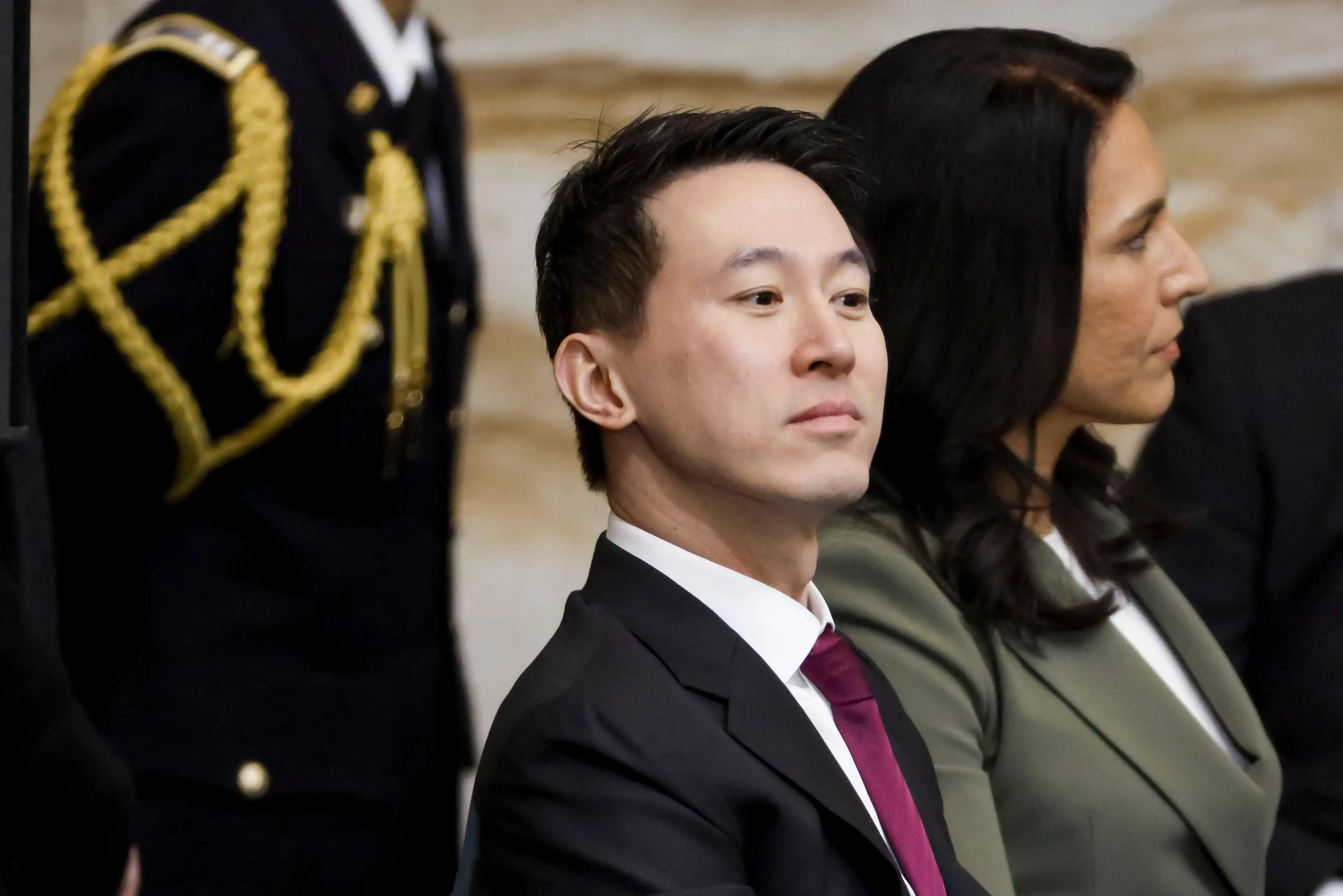 TikTok CEO Shou Zi Chew was one of the many big names at the Trump inauguration (SHAWN THEW / Contributor / Getty)