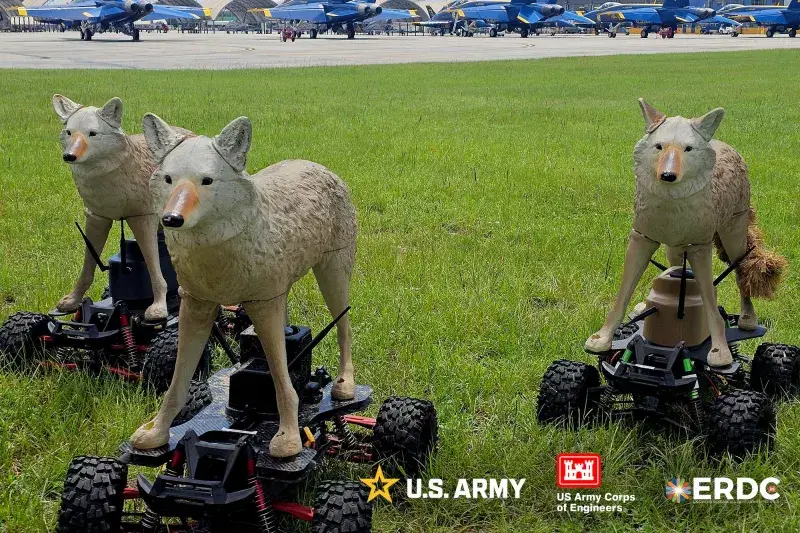 The US Army has now employed robotic coyotes to prowl and protect its air bases (US Army Corps of Engineers)