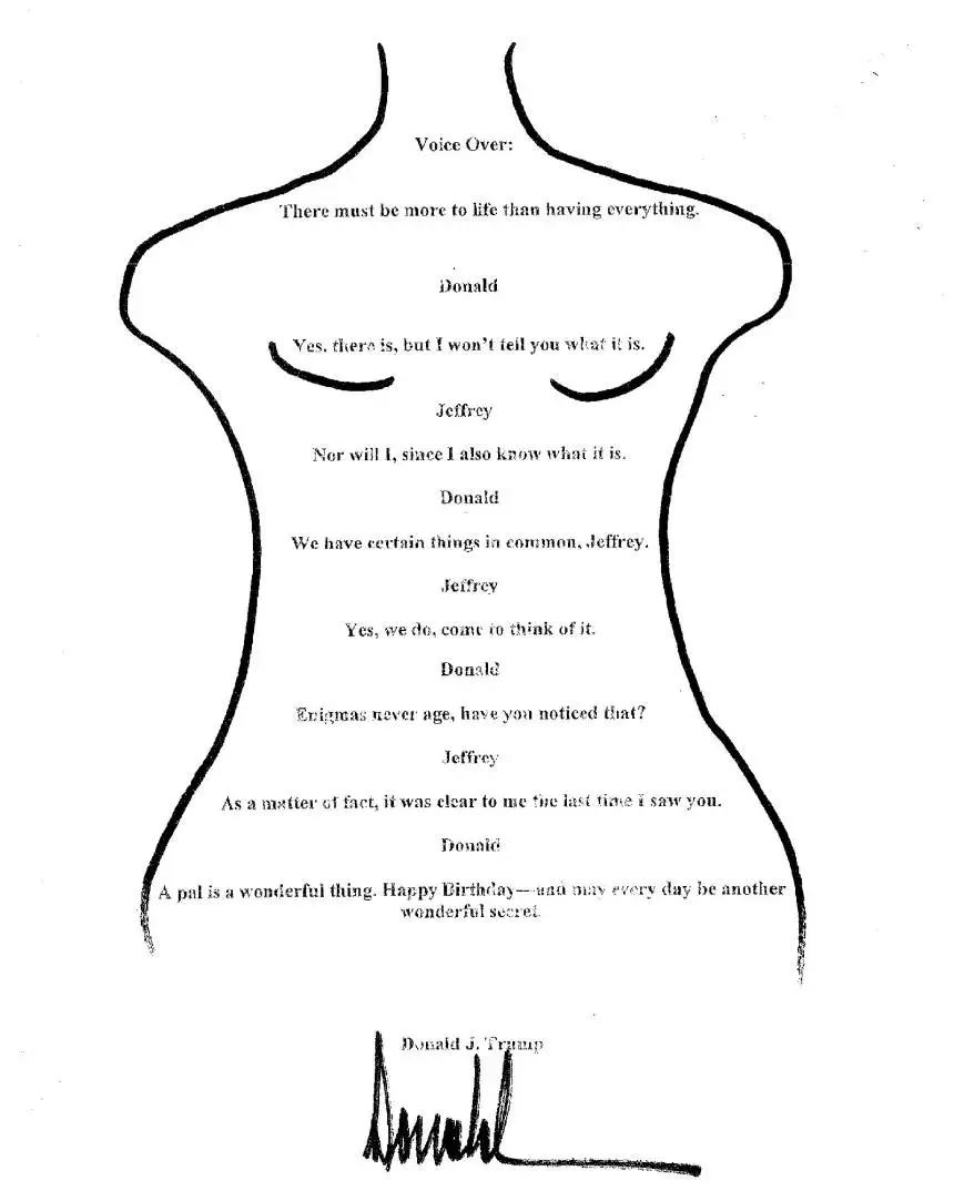 Trump denies writing the letter to Epstein (X / Oversight Dems)