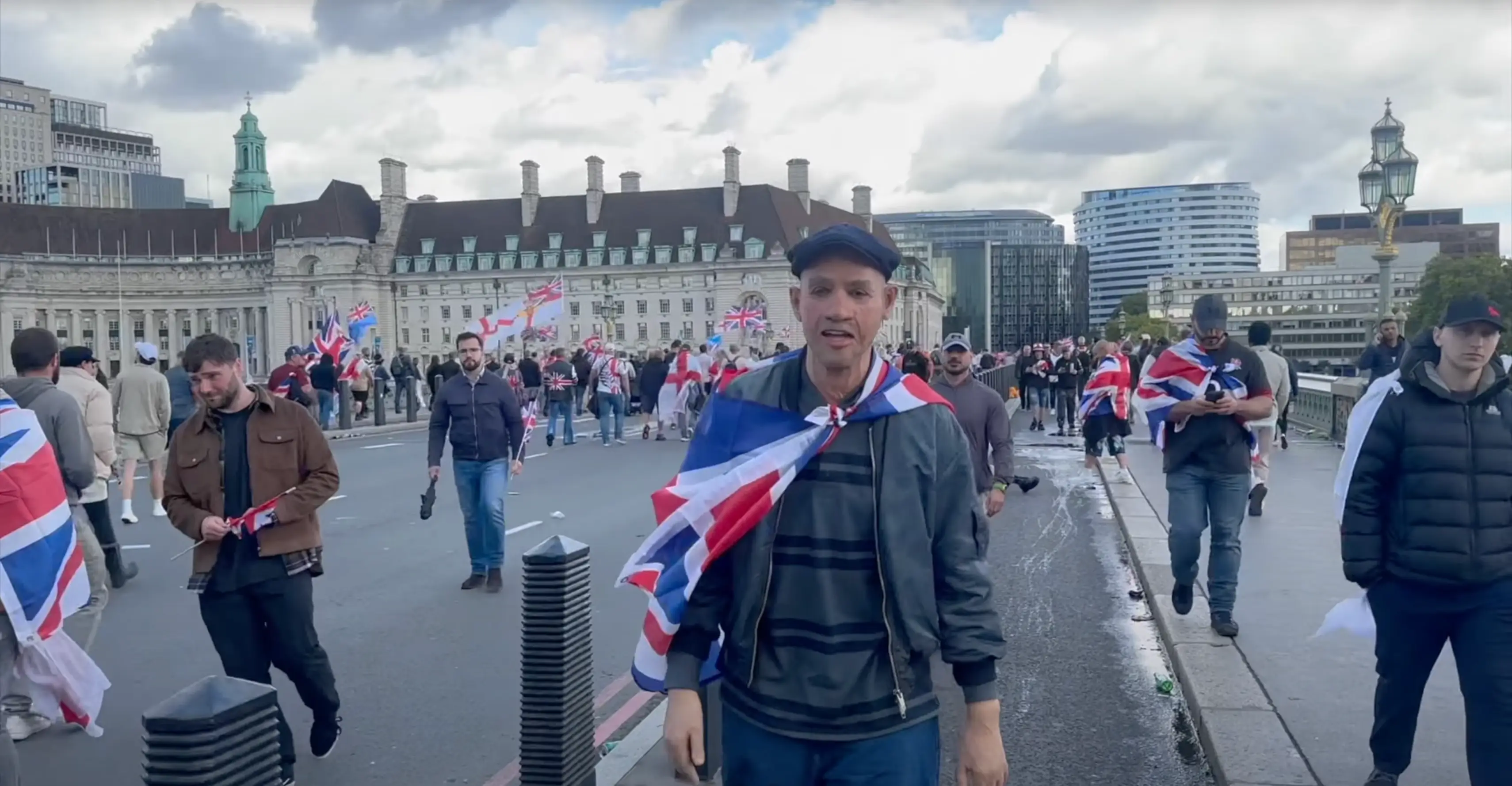 Niko Omilana went undercover to interview protesters at a far-right rally in London (YouTube/@Niko)