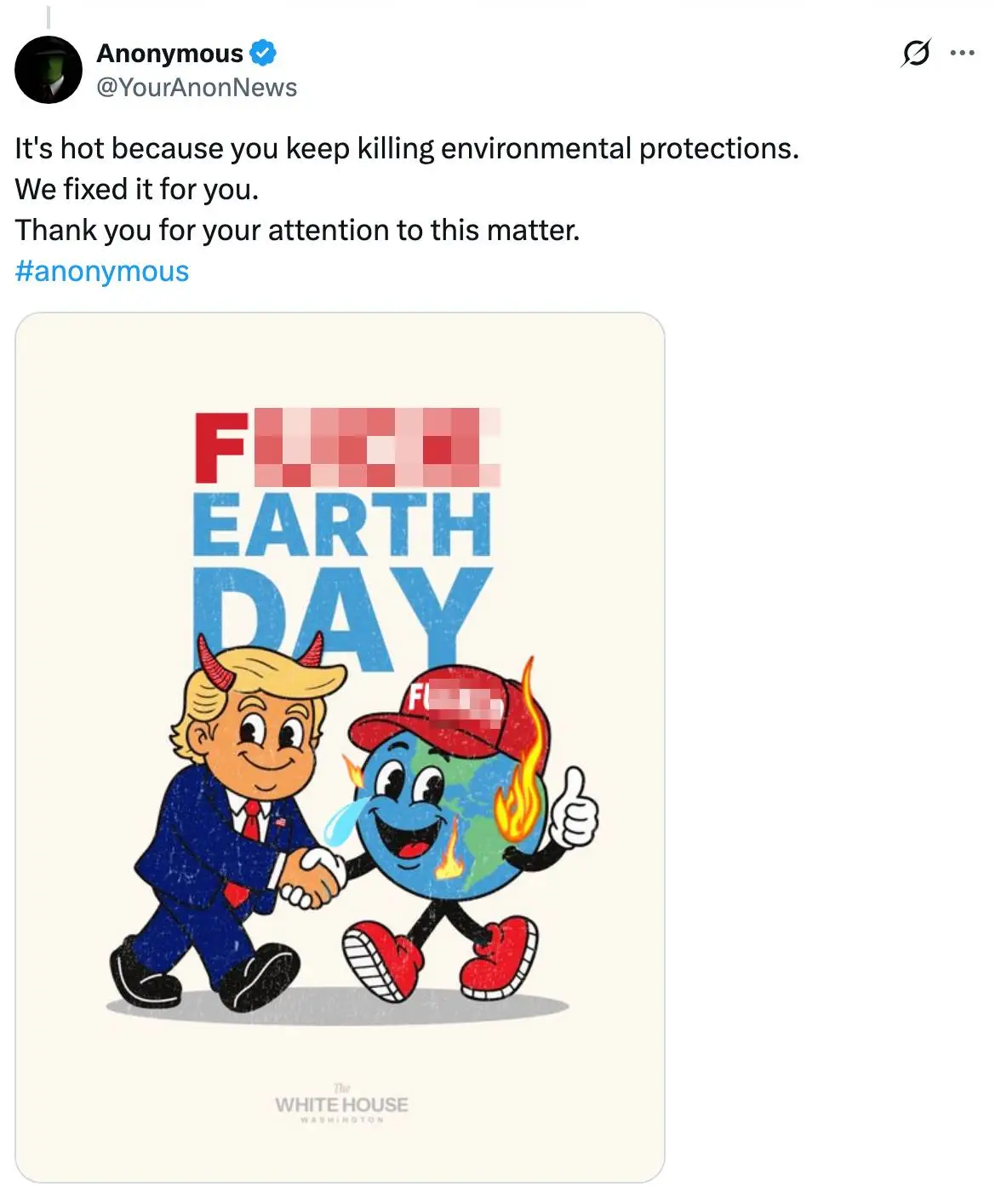 Anonymous had made its feelings on President Trump clear (X)