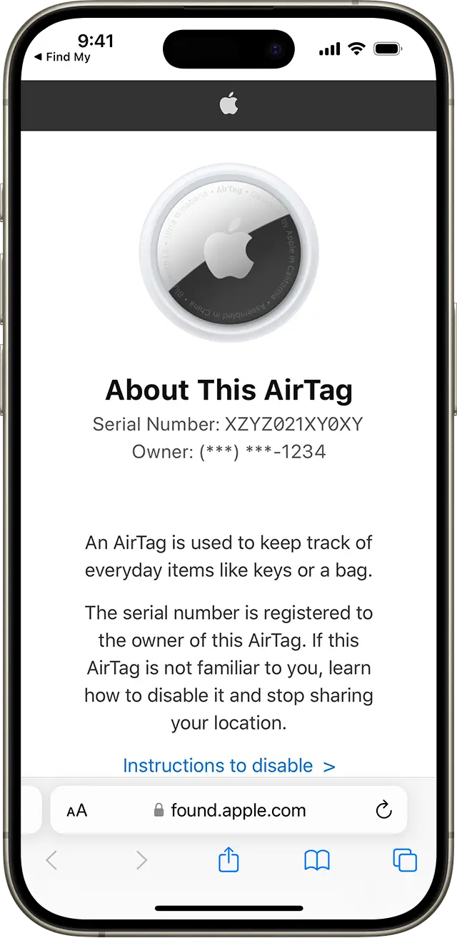 Once you've located the unknown device, scan it with your iPhone in order to see information and disable it (Apple)