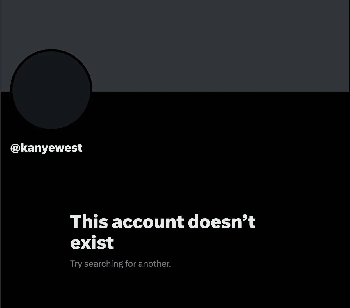 West's account has seemingly been deleted (X / Kanye West)