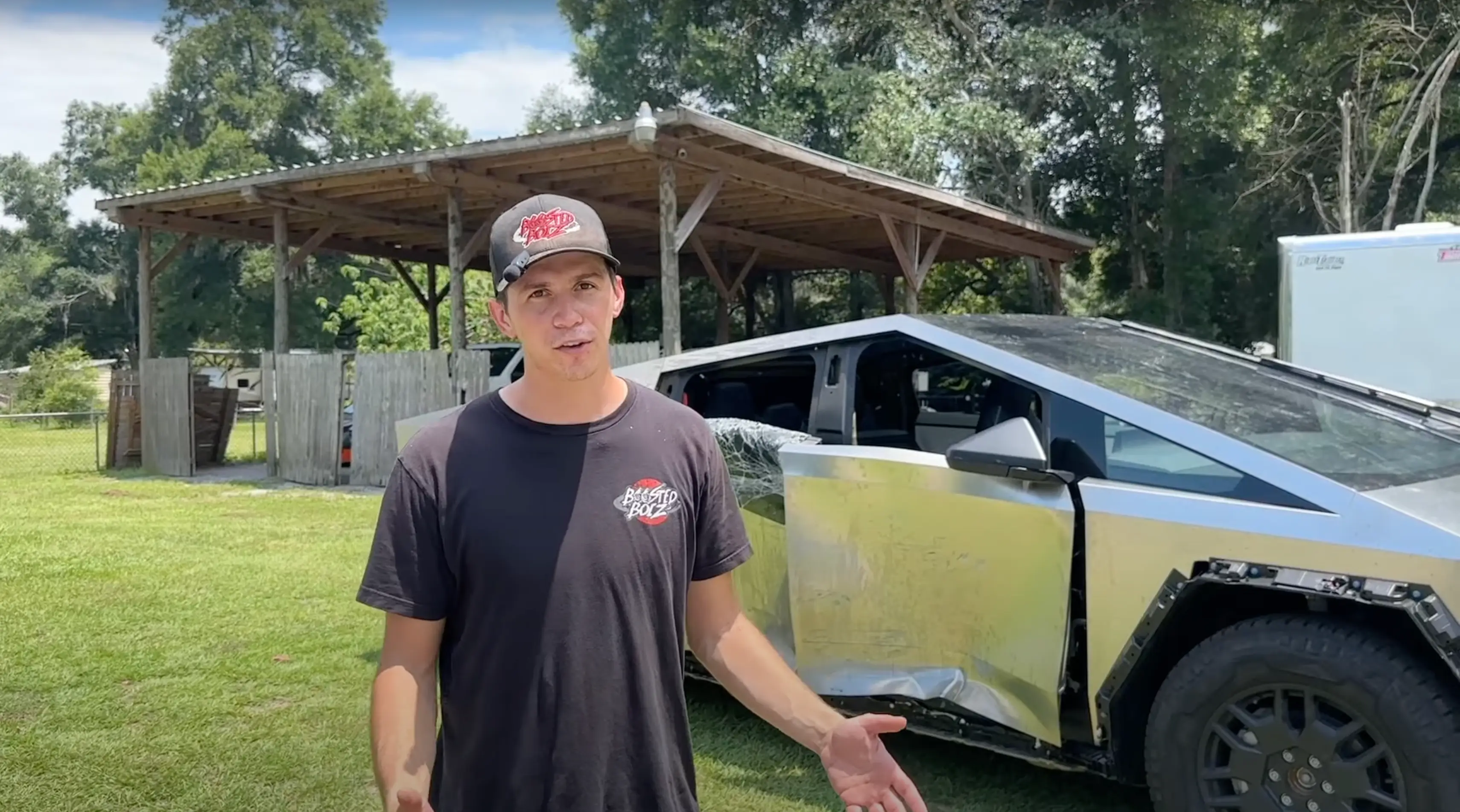 The YouTuber now plans to fix the Cybertruck (YouTube/@boostedboiz)