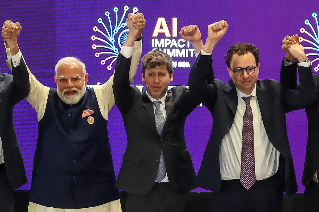 Altman and Amodei urge that development won't stop, but that safety measures need to be put in place to prevent clear risks (Ludovic Marin/AFP via Getty Images)