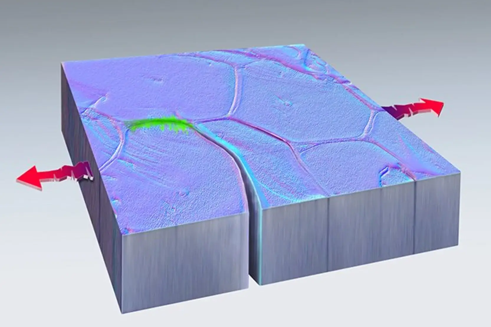 Scientists observed the platinum 'heal' its cracks after 40 minutes / Dan Thompson/ Sandia National Laboratories