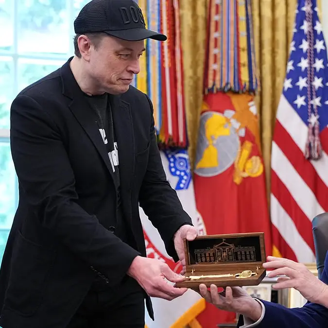 Real meaning behind gold-plated key Donald Trump gifted Elon Musk when he left the White House