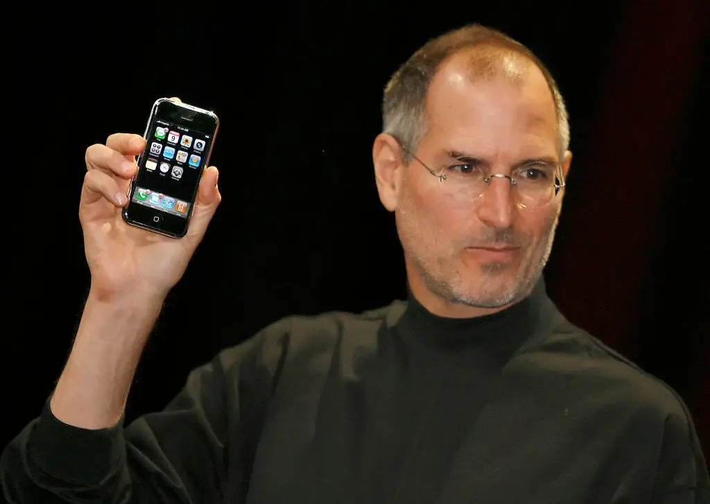 The 'i' in iPhone mostly stands for internet, yet Steve Jobs gave it a number of additional meanings (Tony Avelar/AFP via Getty Images)
