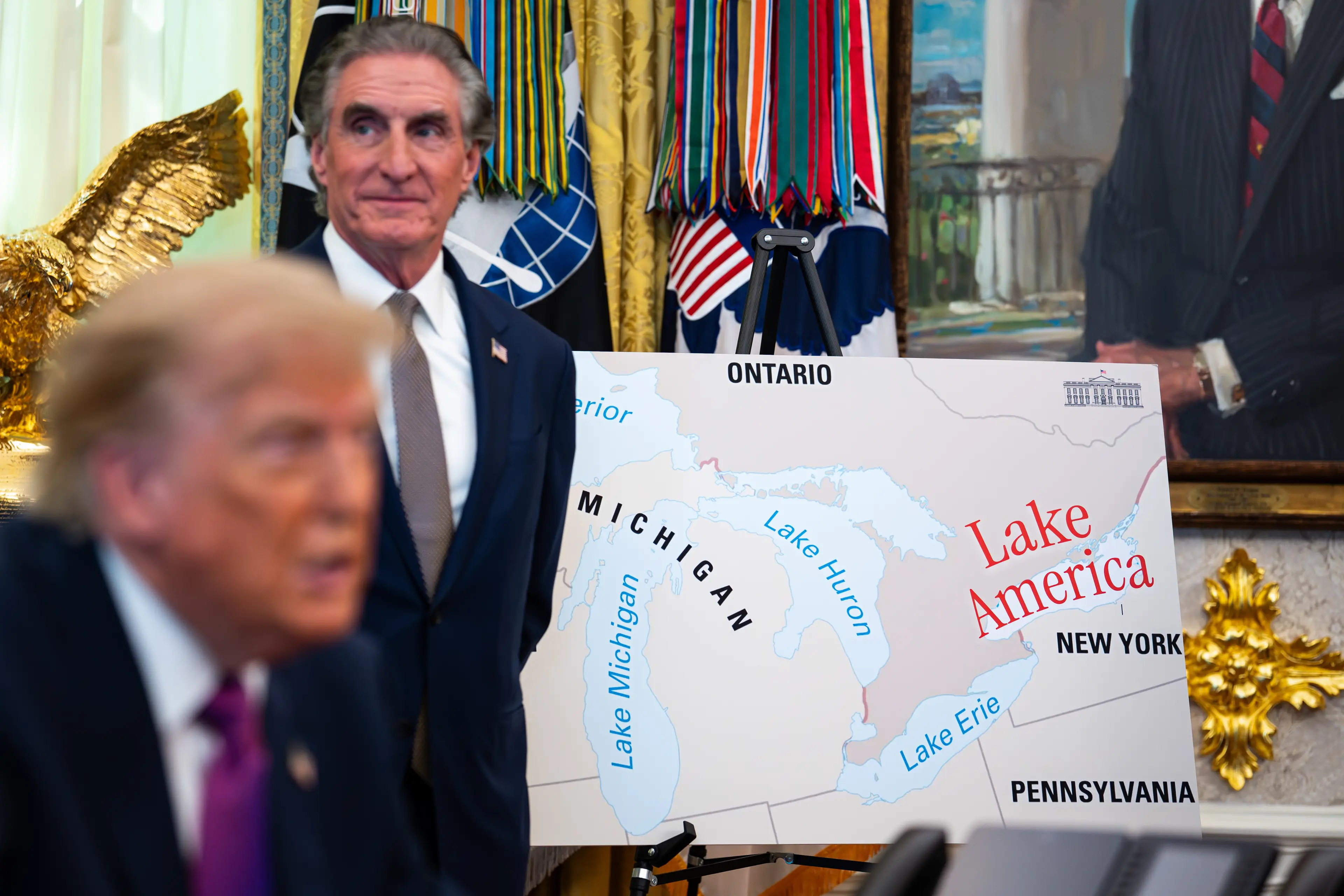 Trump has decided to rename Lake Ontario to 'Lake America' (Al Drago/The Washington Post/Bloomberg via Getty Images)