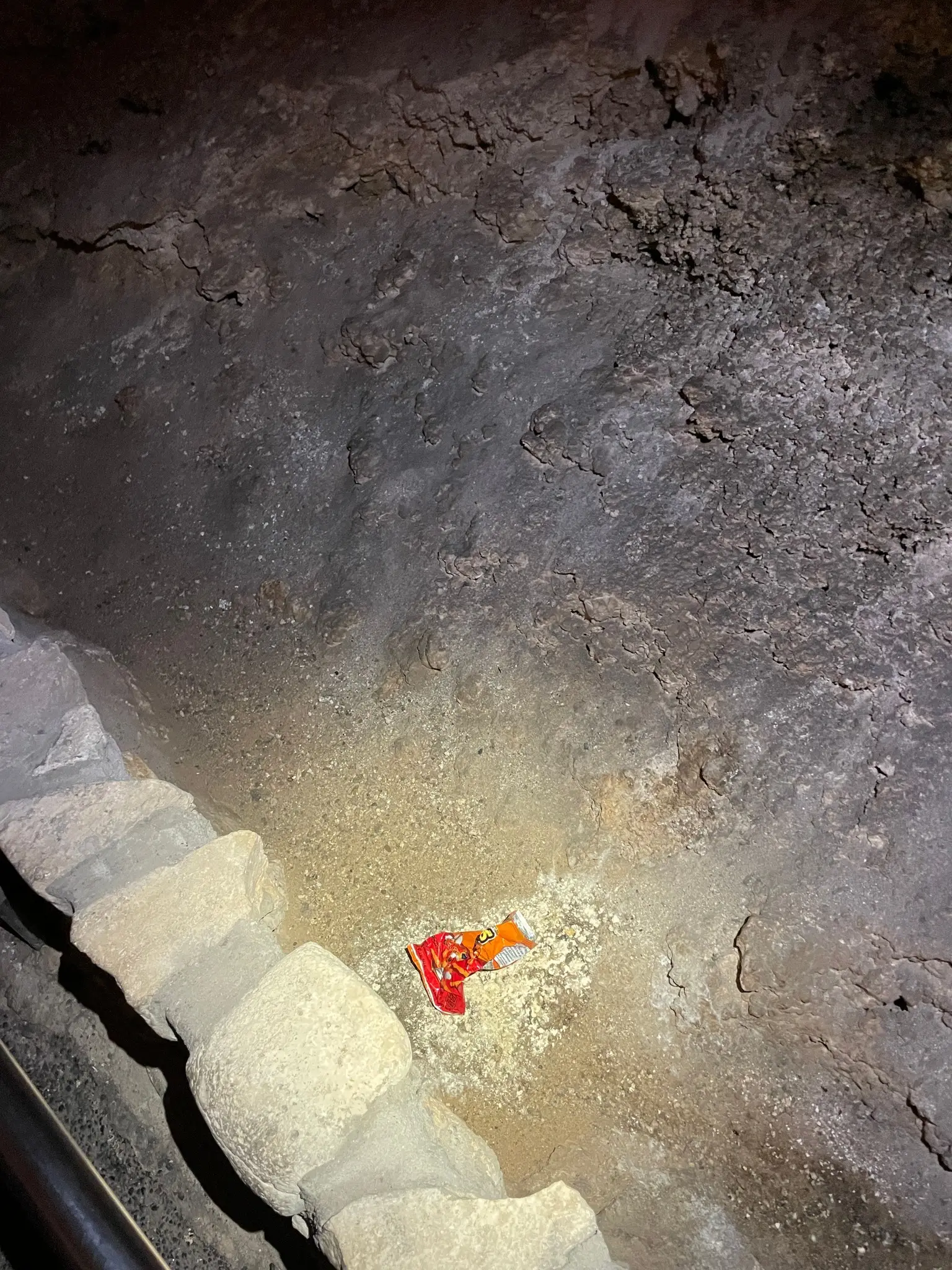 The discarded Cheetos could have caused an 'ecological nightmare' if it wasn't picked up by staff (Facebook/Carlsbad Caverns National Park)