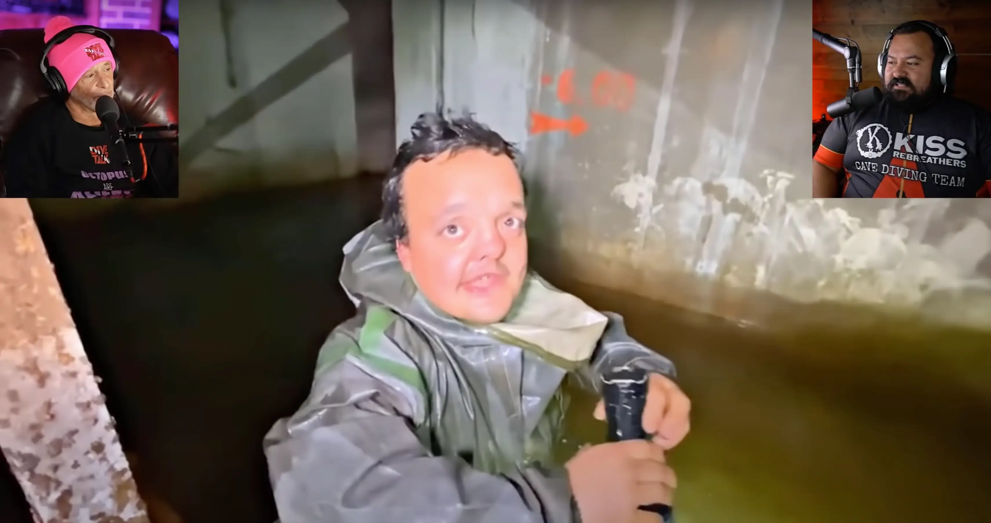 The man known as Zeus went diving in the dangerous water (YouTube/@DIVETALK)