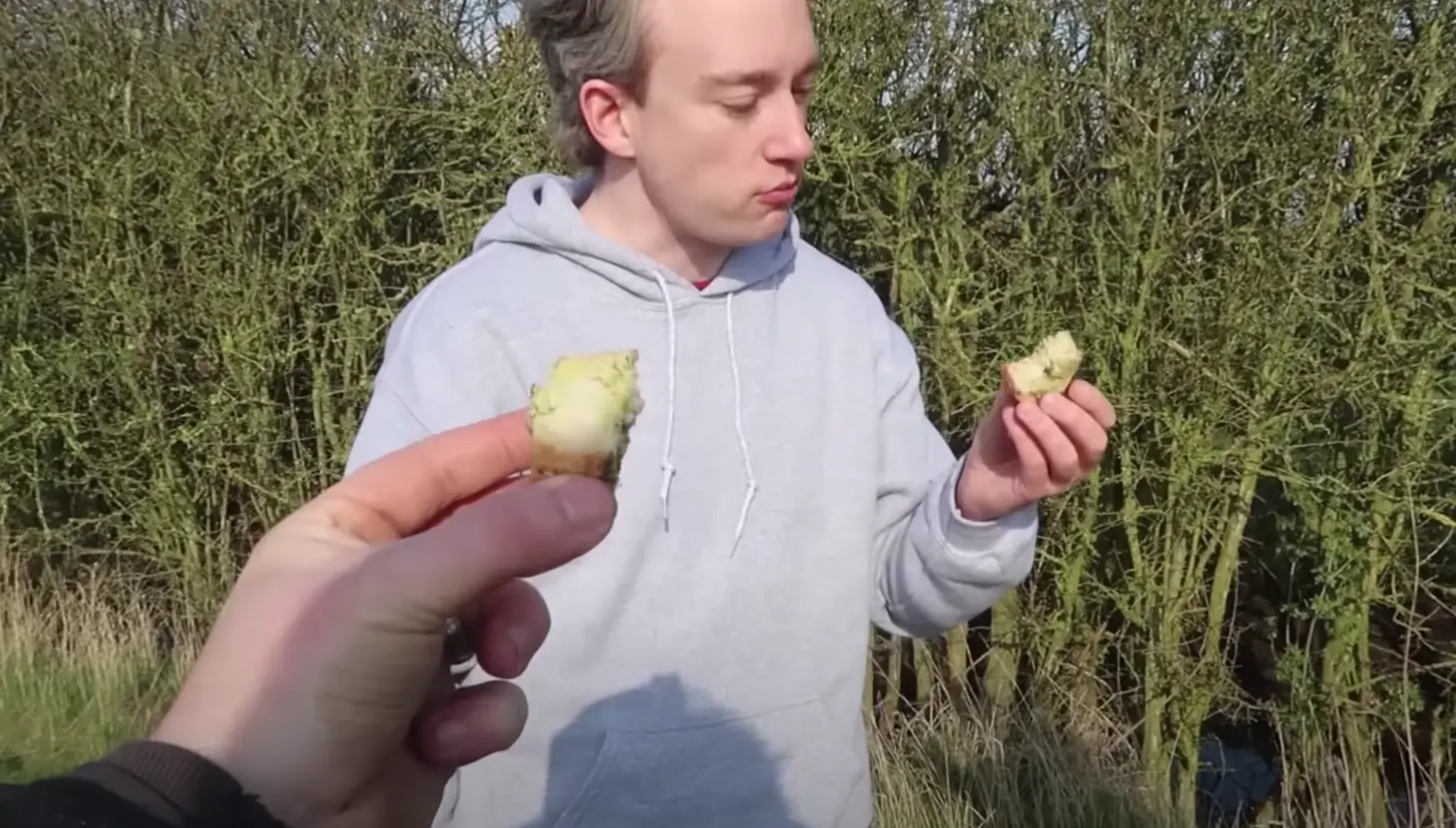 He then tasted the bread to see how it changed while in space (YouTube/Tom Scott)