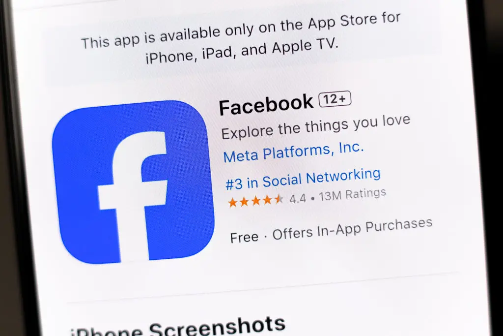 The iconic Facebook logo looks different than normal (Jaque Silva/SOPA Images/LightRocket via Getty Images)