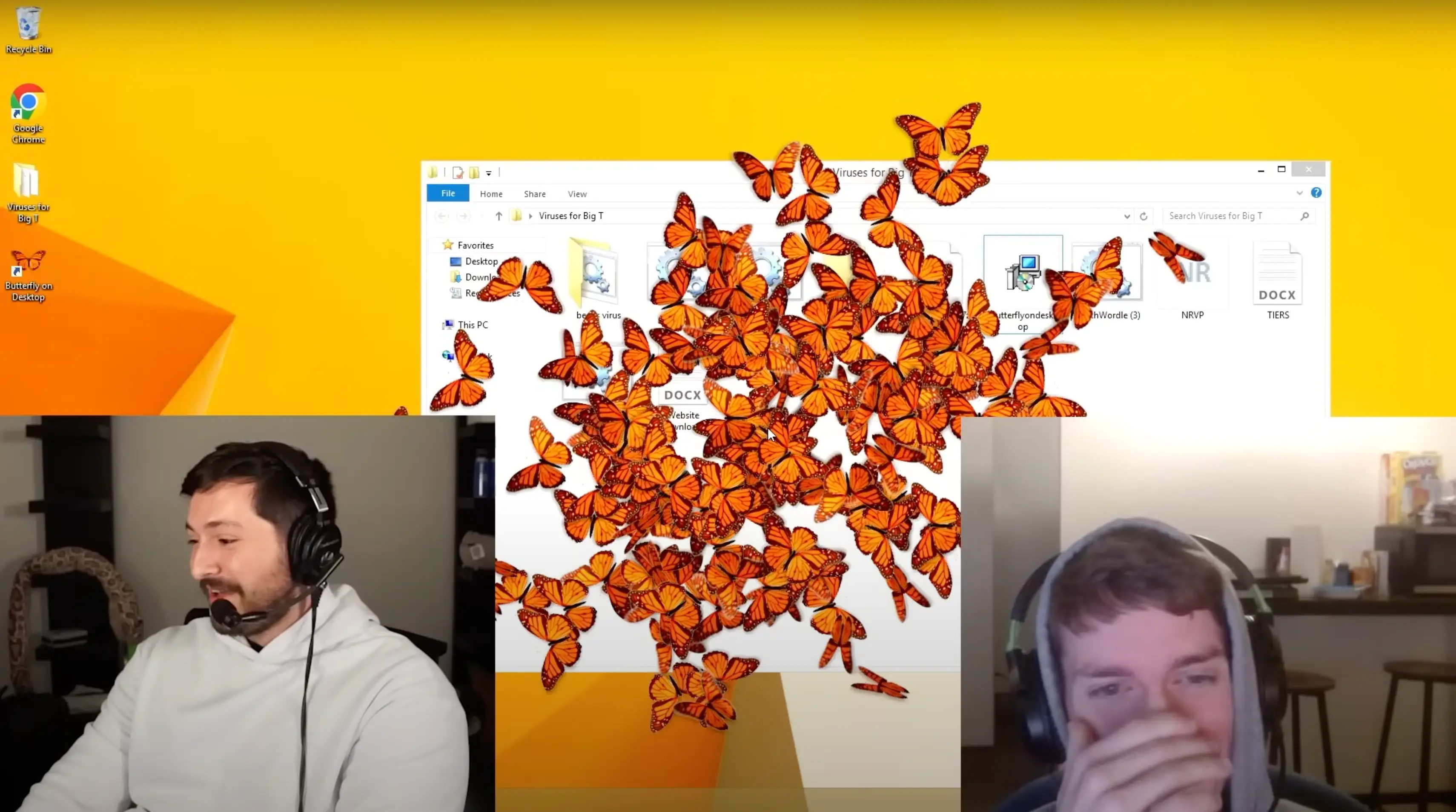 The YouTuber installed the viruses that the hacker sent him (YouTube/@Tranium)