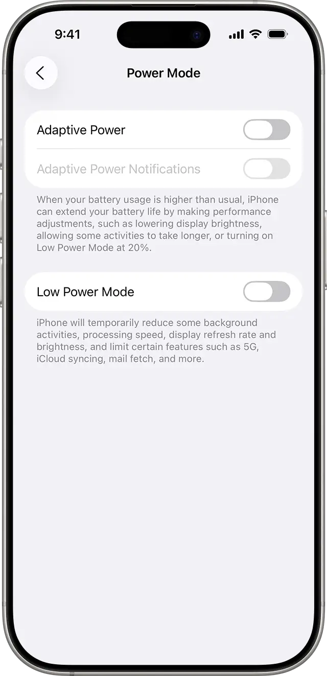 It only takes a few clicks to turn on Adaptive Power, but you will need the right iPhone (Apple)