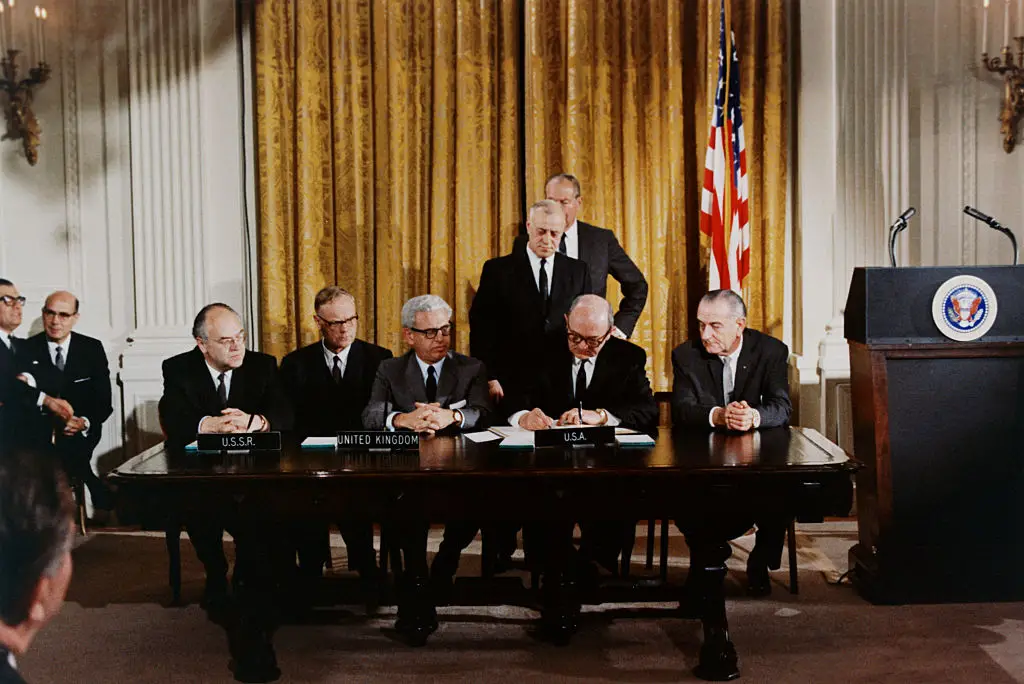 The Outer Space Treaty blocks the operation of weapons of mass destruction within Earth's orbit (Corbis via Getty Images)