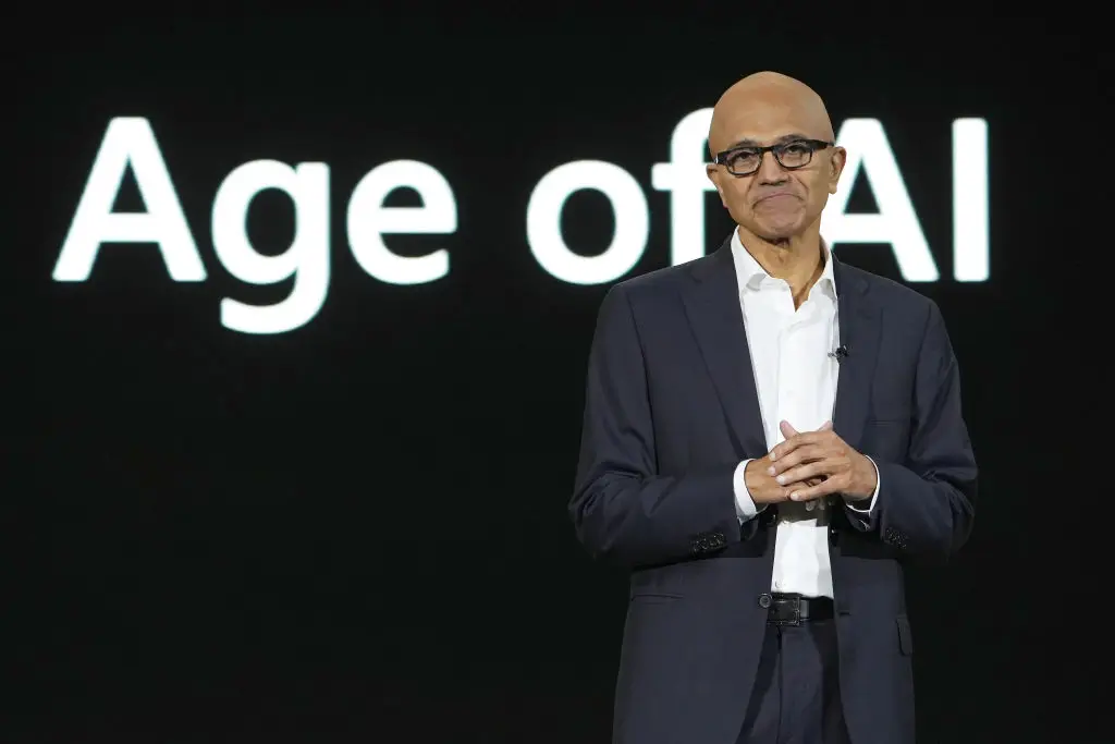 The Microsoft CEO has spoken out about AI advancements (Dimas Ardian/Bloomberg via Getty Images)