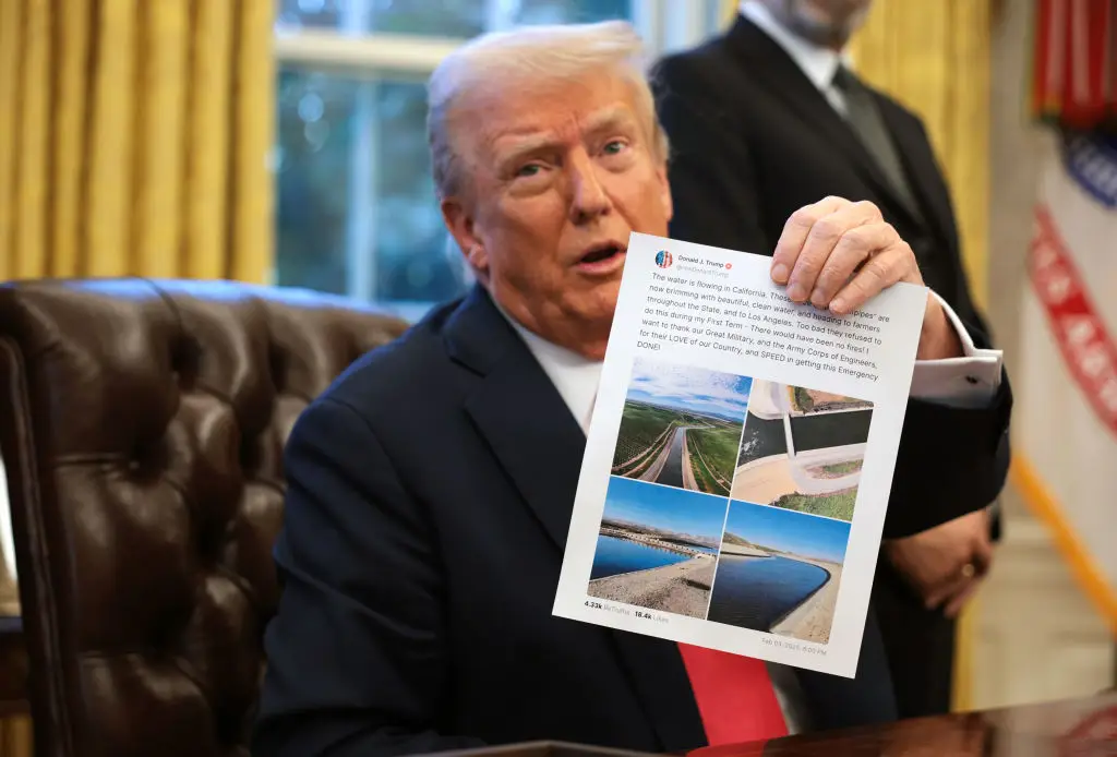 Truth Social shares have been dropping since Trump returned to the White House (Alex Wong / Staff / Getty)