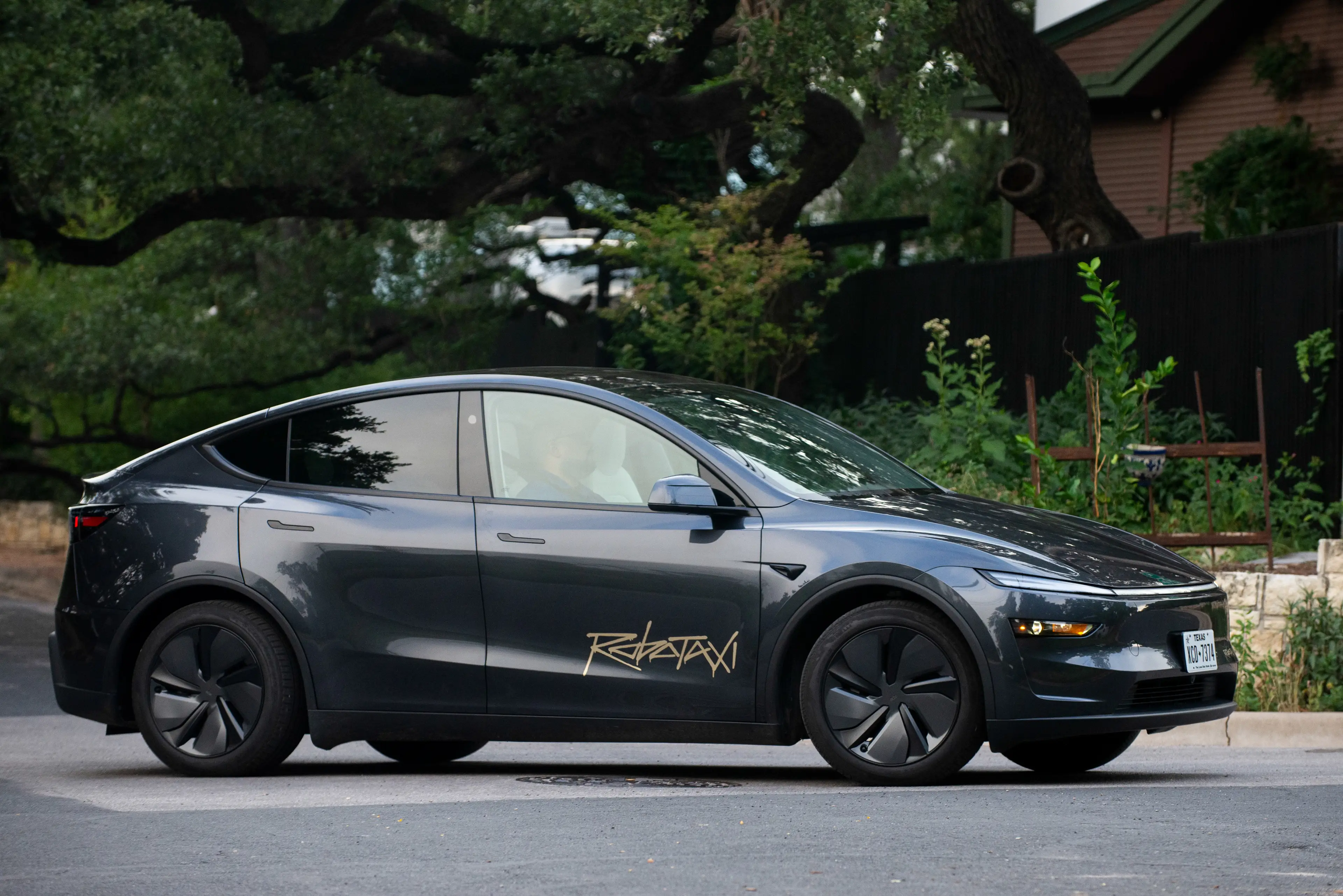 The driver is there to take over if things go wrong with the autonomous car (Tim Goessman/Bloomberg via Getty Images)