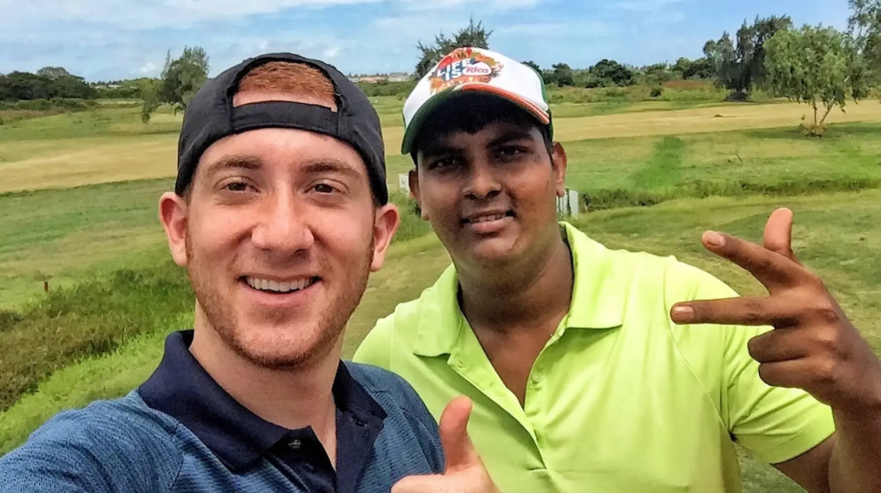 At least Binsky got to visit the country's only golf course (YouTube / Drew Binsky)