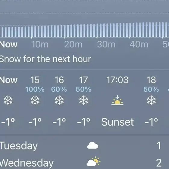 iPhone users shocked after just discovering what snow percentage on weather app really means