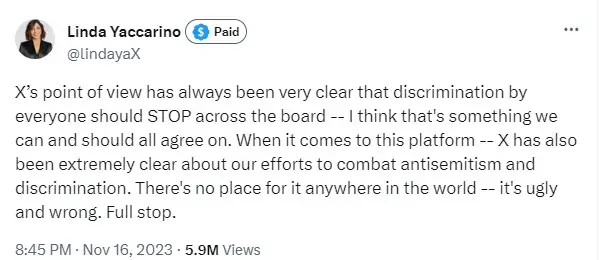 X CEO Linda Yaccarino spoke out last week about the claims from Media Matters.