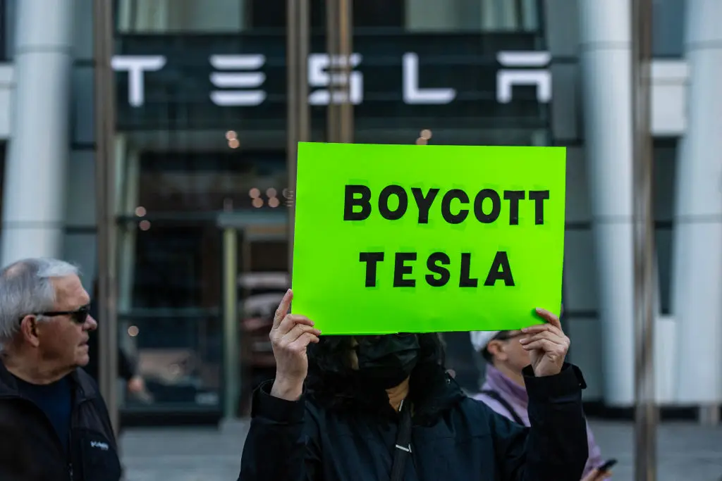 People have been protesting against Tesla (JOSEPH PREZIOSO/AFP via Getty Images)