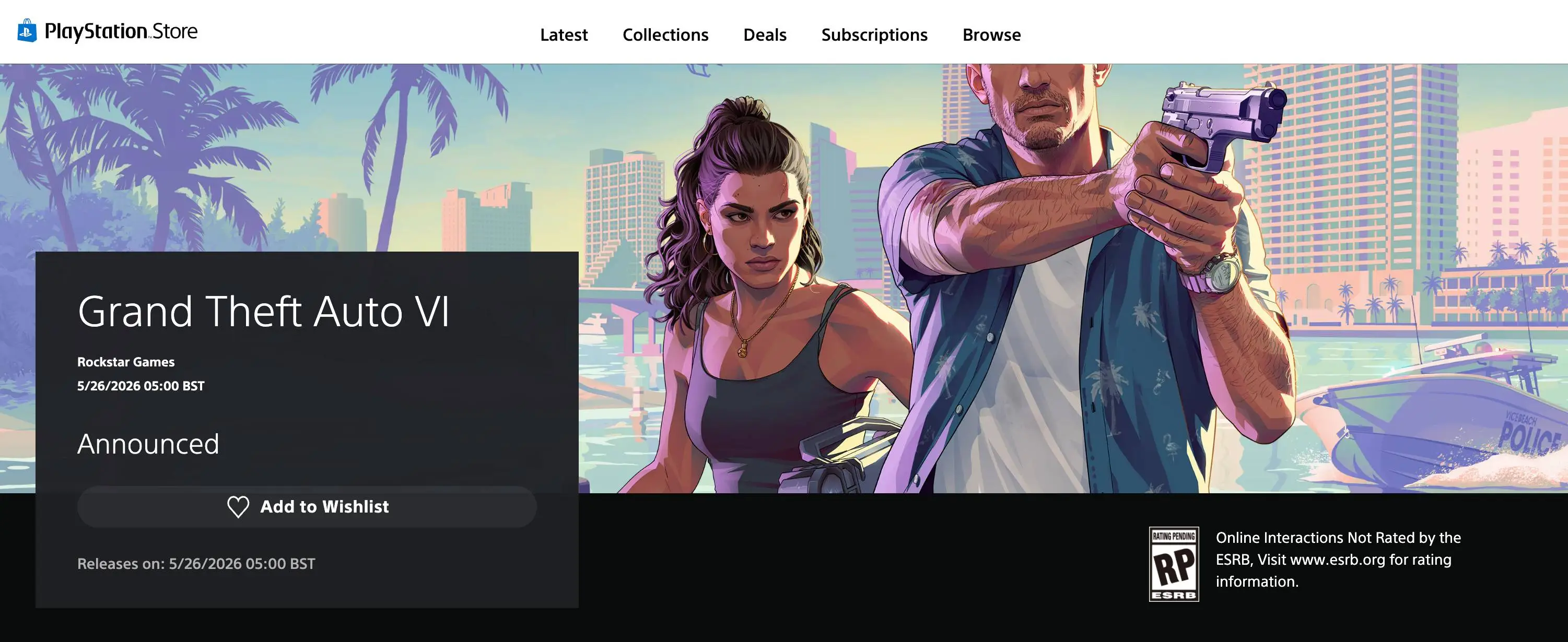 It's going to be a long wait until GTA 6 (PlayStation Store)