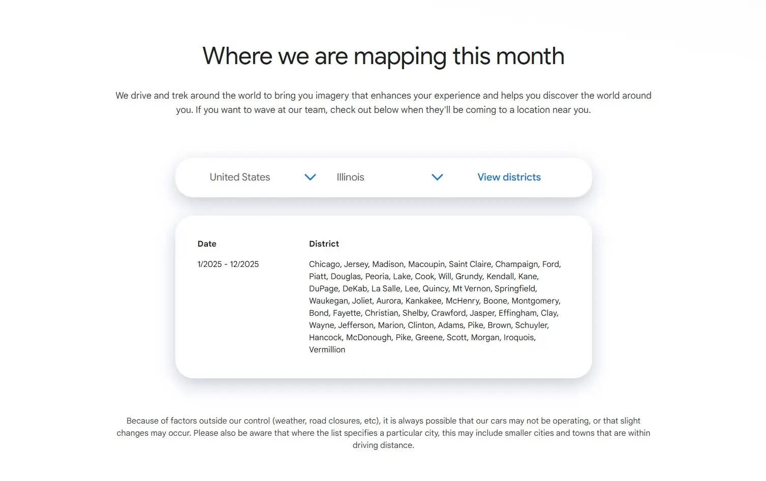 You can see roughly where the car will be headed in the next year (Google)