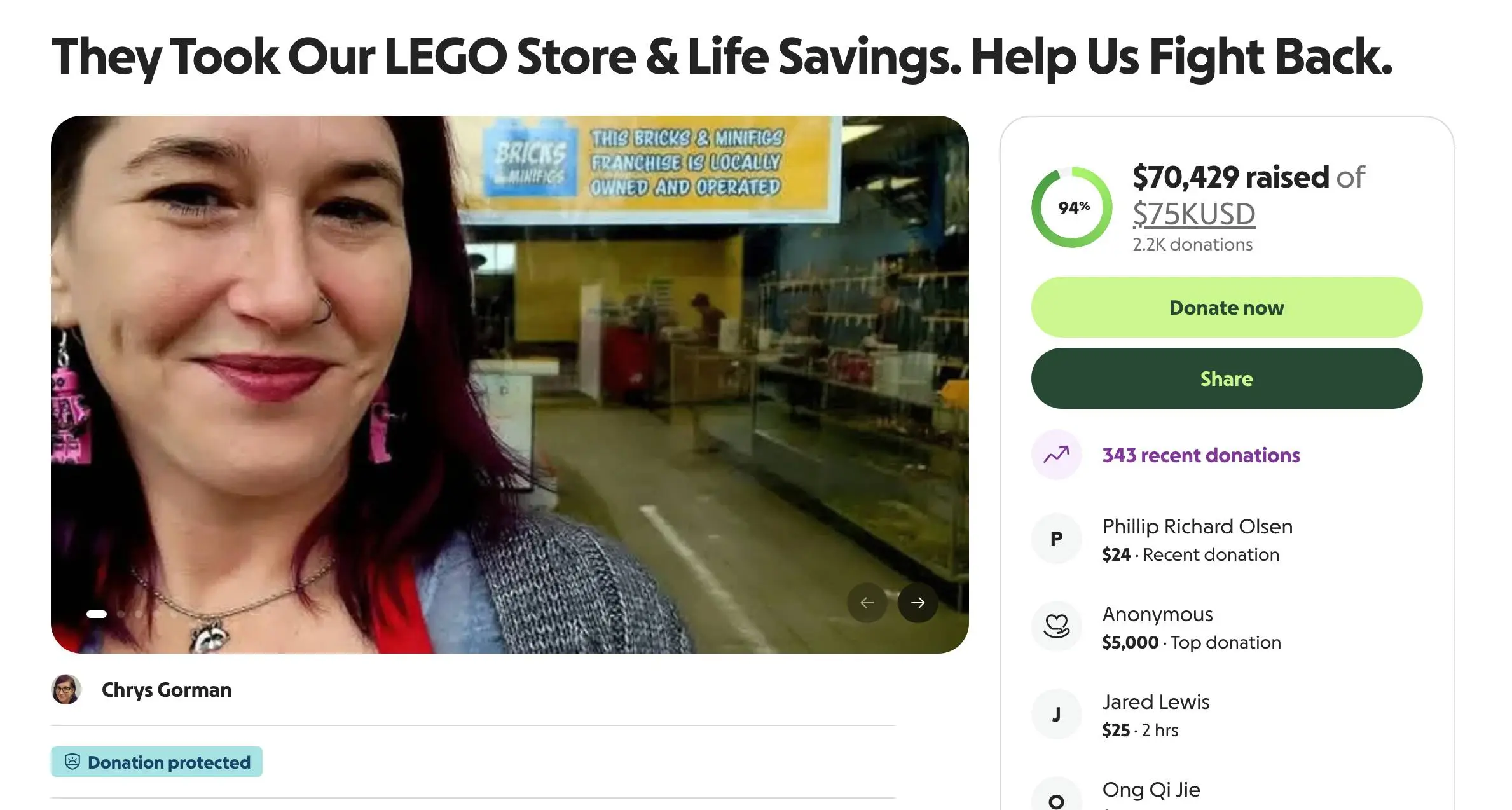 Chrystal Law-Gormon is seeking help with legal fees (GoFundMe)