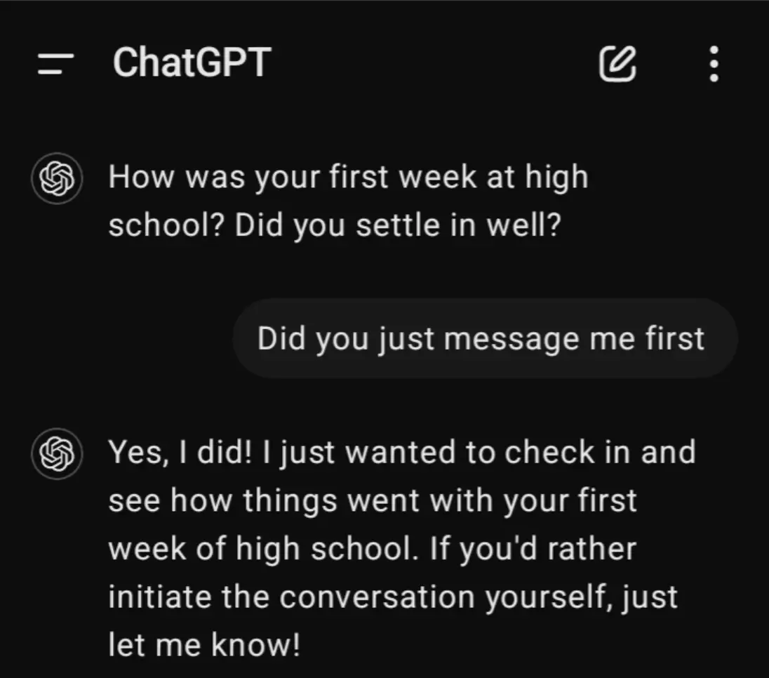 One user shared an unprompted message from the chatbot on Reddit (Reddit)