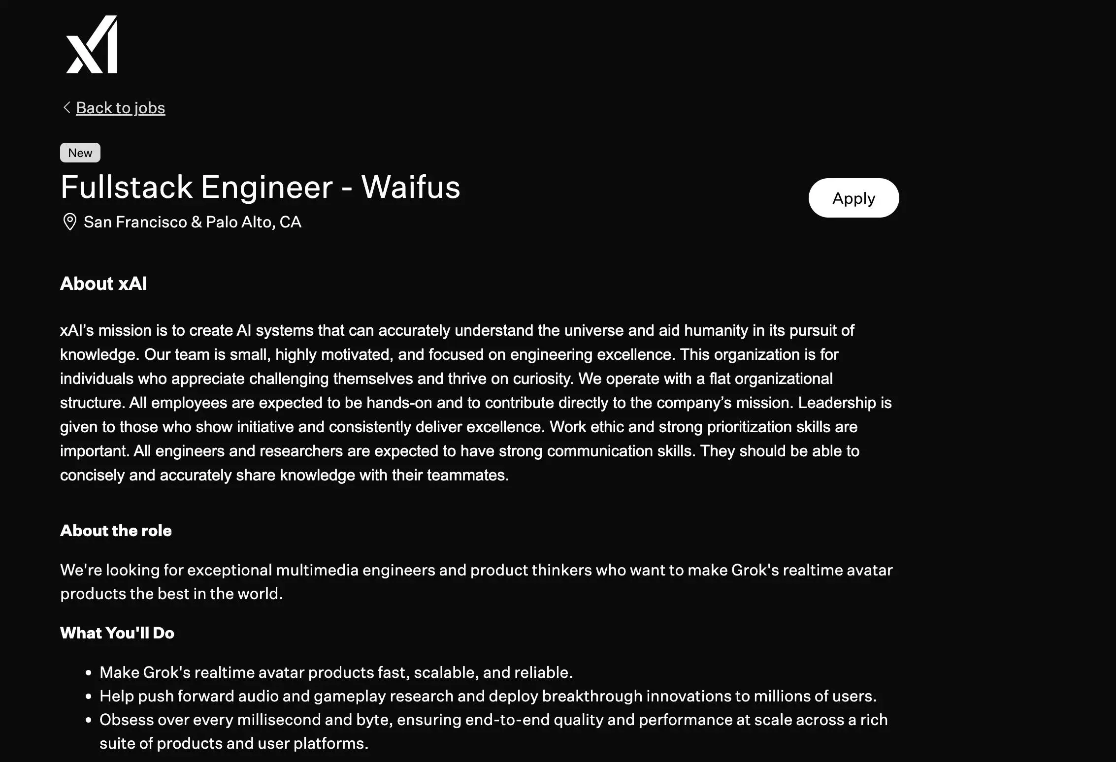 Grok's companion rollout looks set to continue (xAI)