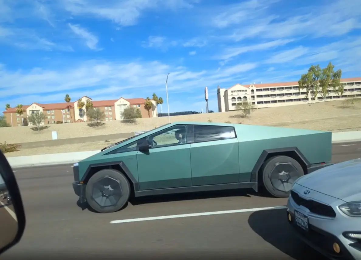 A green Cybertruck has been spotted in Arizona.