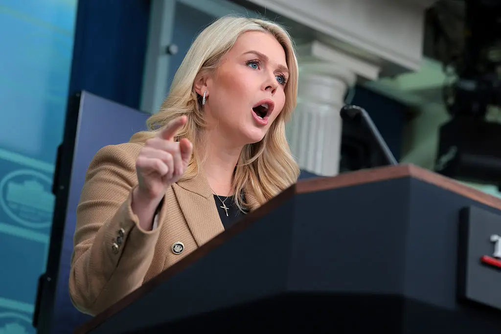Press Secretary Karoline Leavitt refused to rule out the possibility of President Trump enacting a draft (Anna Moneymaker/Getty Images)