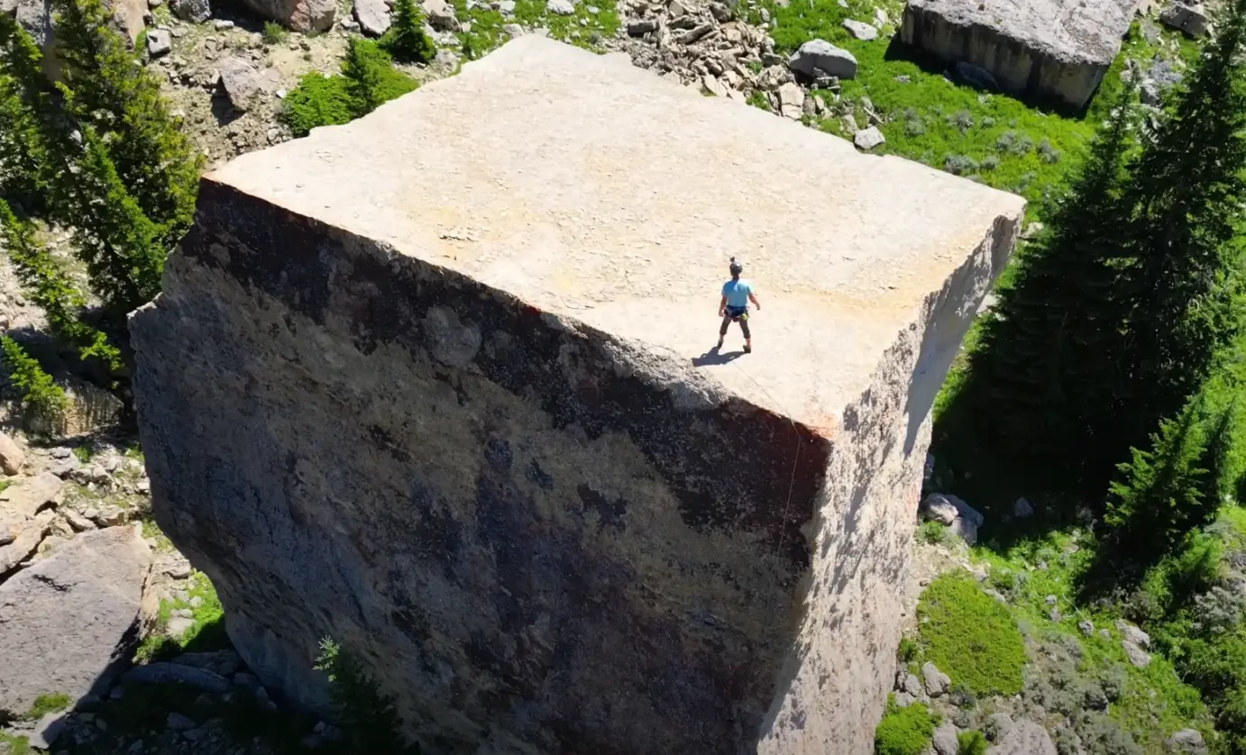 They discovered a near-perfect square on top that seemed too intentional to have been formed by nature (YouTube/thePOVchannel)
