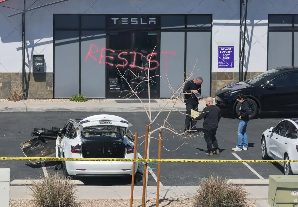 There's been a recent boom in violence against Teslas (Ethan Miller / Staff / Getty)