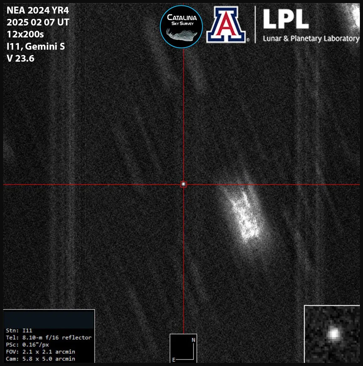 Images of the asteroid have been captured (Catalina Sky Survey/LPL/Dr. Wierzchos/Bryce Bolin)