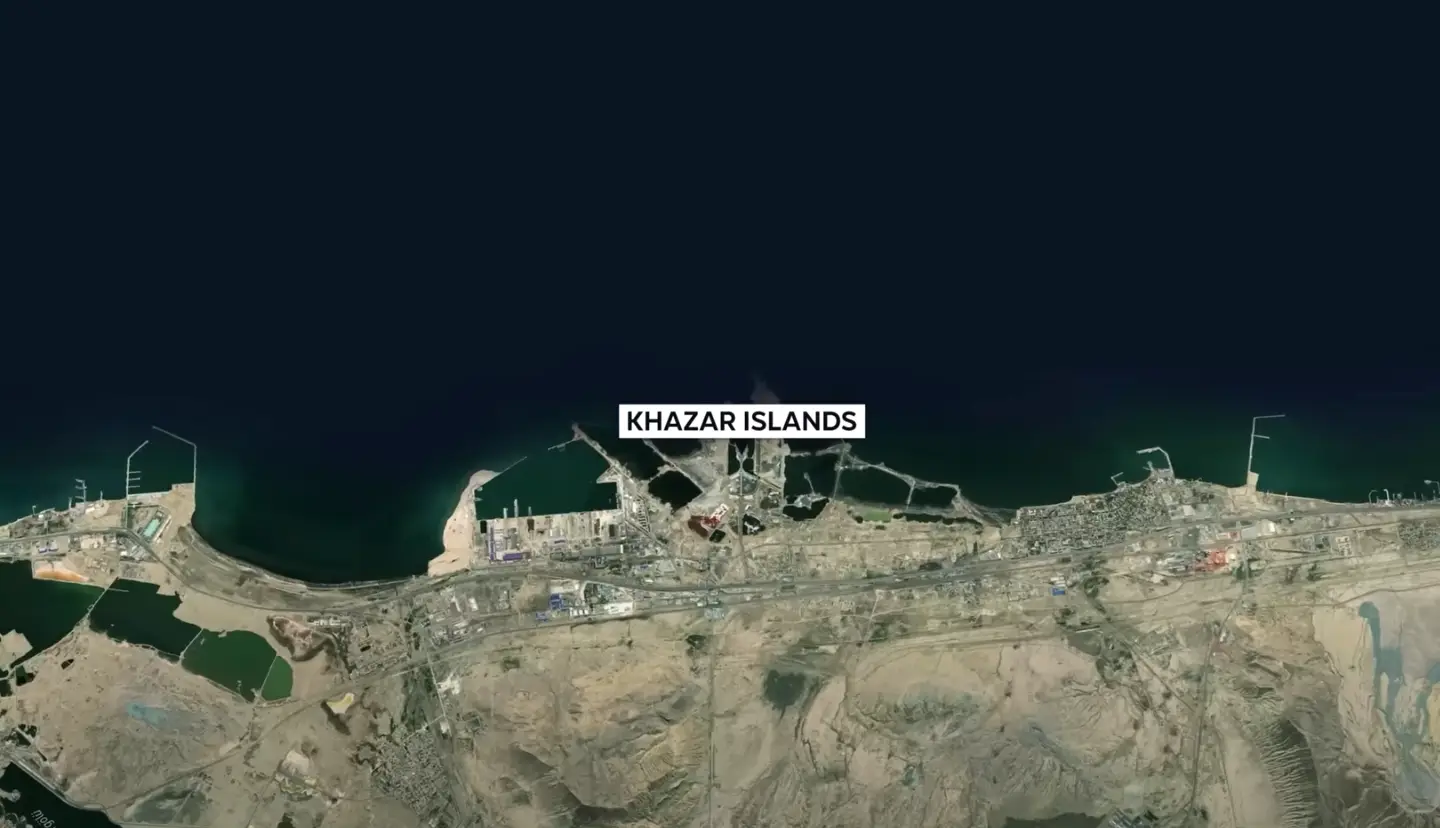 13 years after construction on the $100 billion Khazar Islands began, they now lie abandoned (YouTube/MegaBuilds)