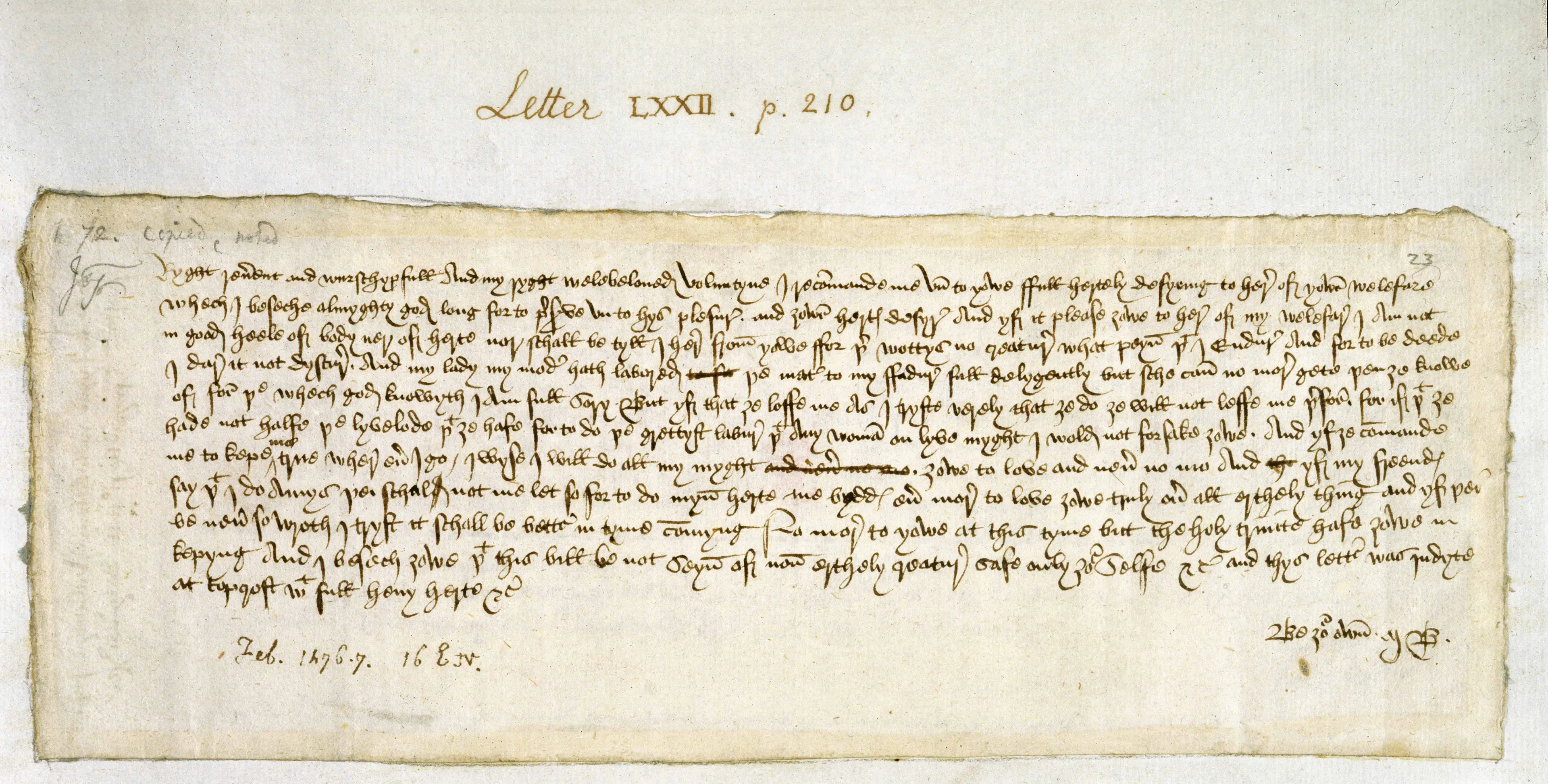 The letter is now regarded as the earliest love letter written in the English language (British Library Board)