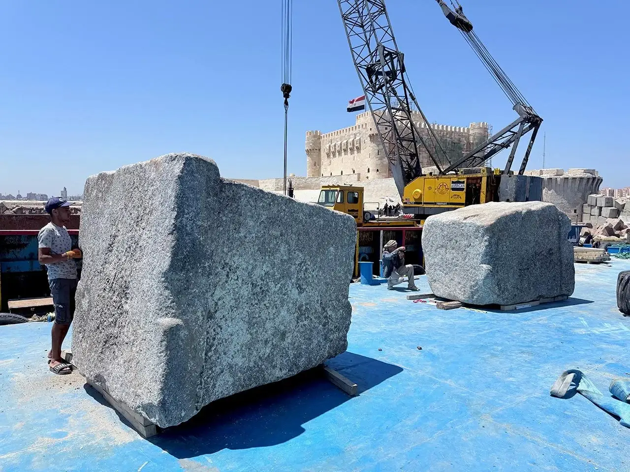 Scientists have recovered stone blocks weighing up to 80 tons that originated from the Lighthouse of Alexandria (GEDEON Programmes/CEAlex)