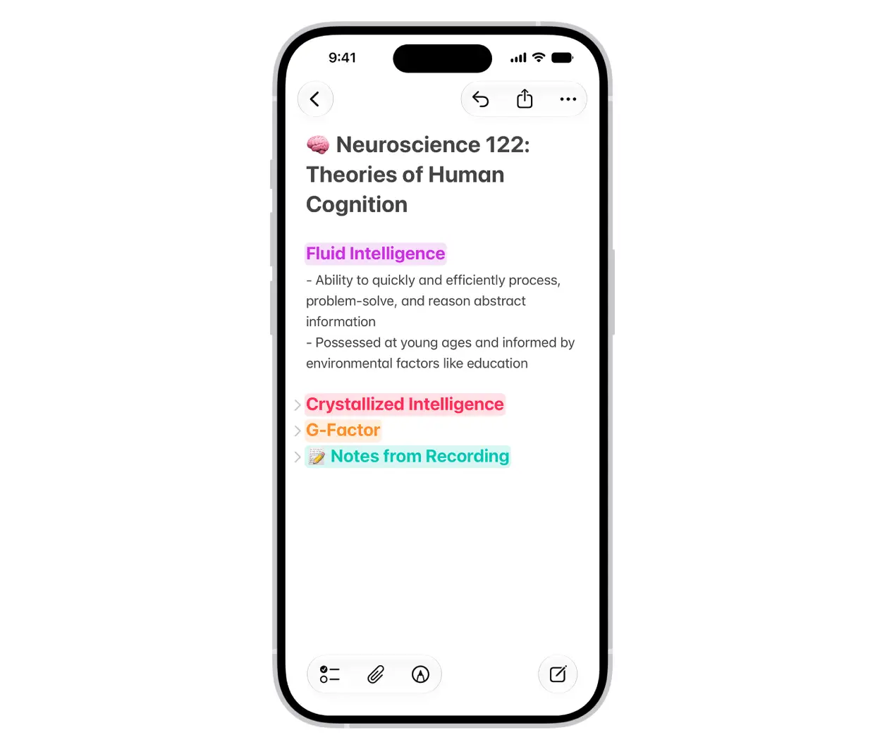 Section links is a new feature introduced to the Apple Notes app (Apple)